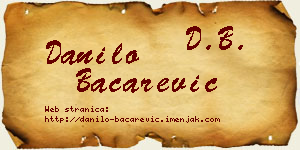 Danilo Bačarević vizit kartica